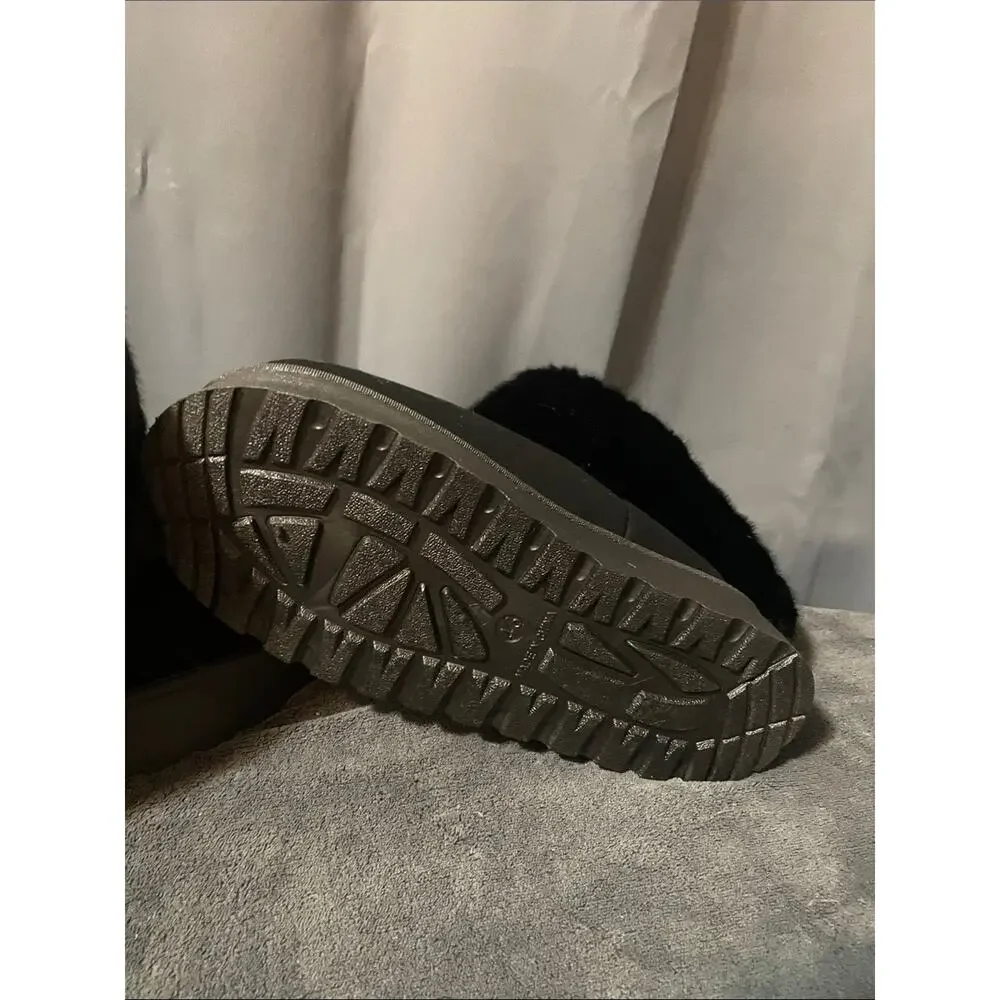 Women’s Black Faux Fur Snow Boots - Cozy Winter Style